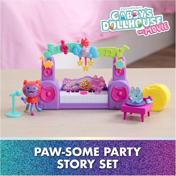 Gabby's Dollhouse The Movie – Paw-Some Party-Story-Set mit DJ Catnip und Zubehör für Kinder ab 3 Jahren