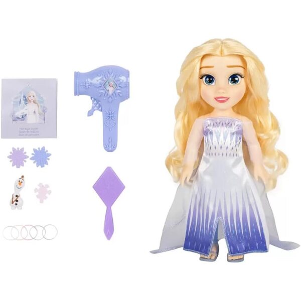Disney Princess Frozen Elsa bambola grande con set capelli e accessori acconciatura