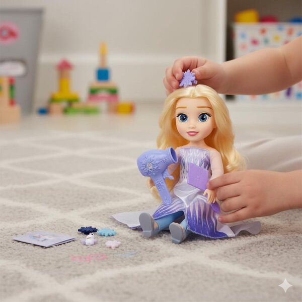 Disney Princess Frozen Elsa bambola grande con set capelli e accessori acconciatura