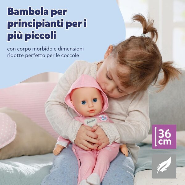BABY Born Hannah interaktive Puppe 36 cm mit 5 Funktionen und weichem Körper, geeignet ab 1 Jahr