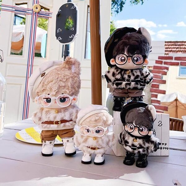 Modeaccessoires für Plüschpuppen 10-20 cm: Baskenmützen, Jacken, Brillen, Stiefel