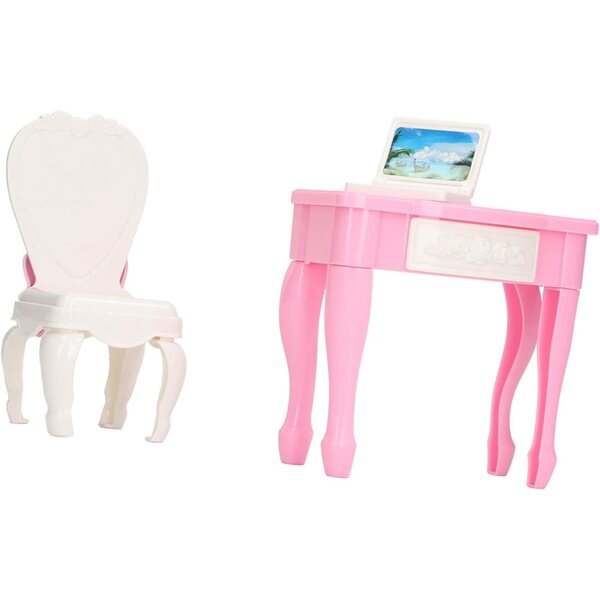Chrees Set Miniatura 1:12 Laptop Tavolo Sedia Casa delle Bambole Materiale ABS