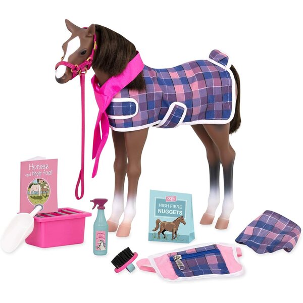 Our Generation Quarter Horse Fohlen mit Zubehör für Puppen 46 cm – Fantasy-Spiel