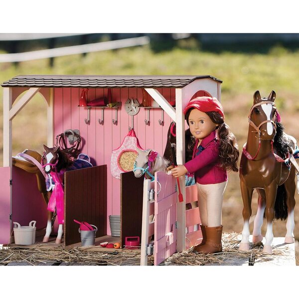 Our Generation Quarter Horse Fohlen mit Zubehör für Puppen 46 cm – Fantasy-Spiel