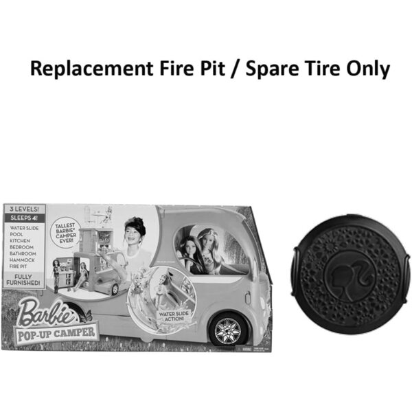 Original Ersatzbrennschale und Reifen Barbie Pop-Up Camper CJT42