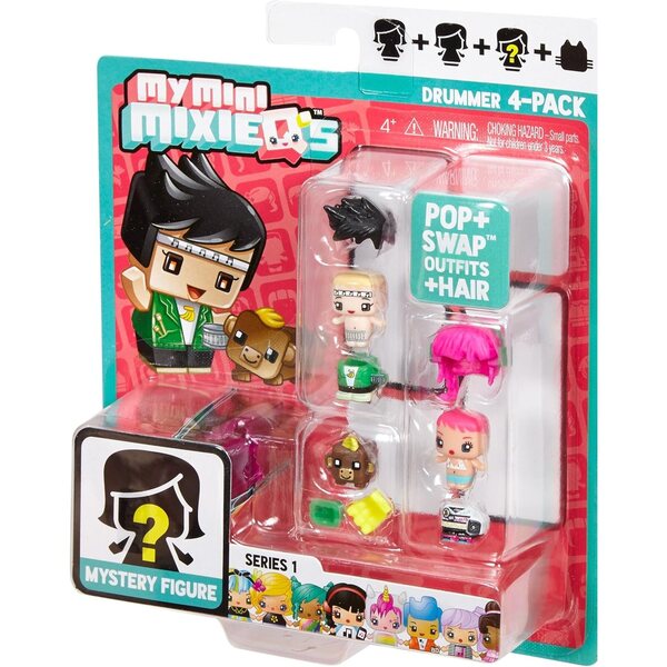 4er-Pack Serie 1 My Mini MixieQ-Schlagzeuger mit exklusiven Charakteren und Zubehör