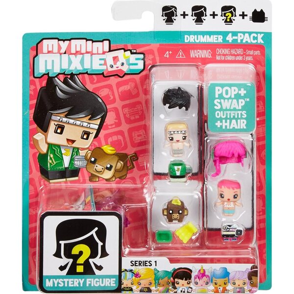 4er-Pack Serie 1 My Mini MixieQ-Schlagzeuger mit exklusiven Charakteren und Zubehör