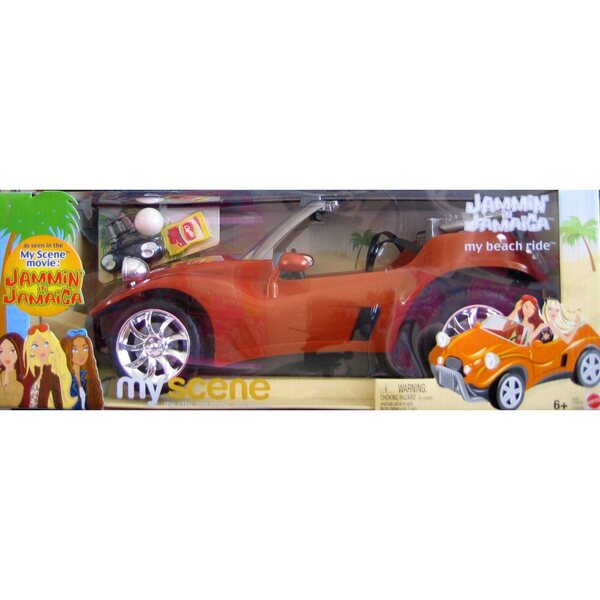 Barbie My Scene Jammin' in Jamaica Dune Buggy Kupfer 2003 Fahrzeug mit Zubehör