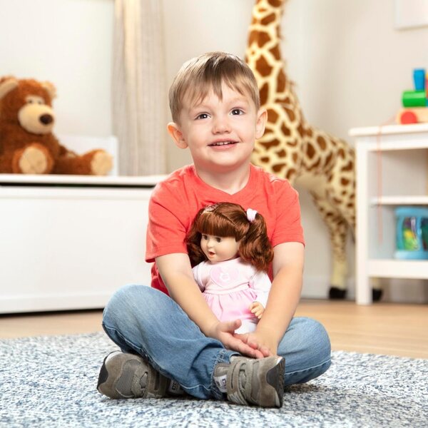 Brianna Melissa & Doug Kuschelpuppe mit besticktem Kleid und Schnuller inklusive