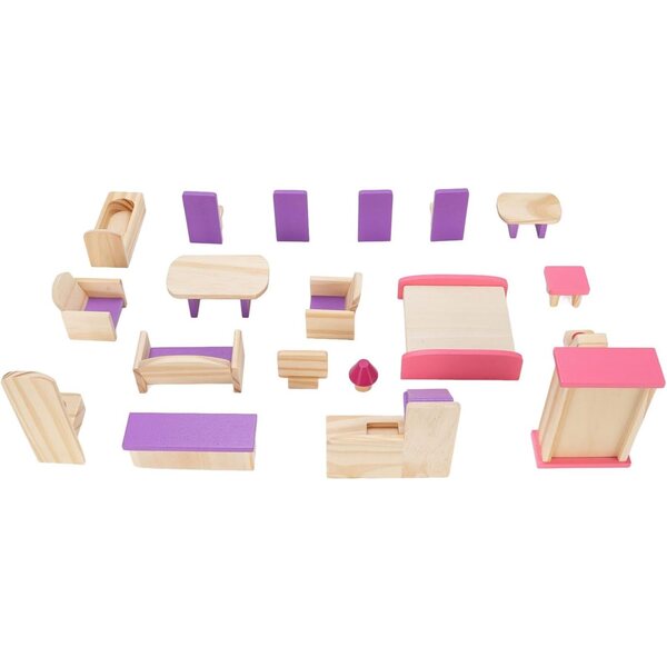 Chrees Set Mobili Casa delle Bambole Legno di Faggio, Giocattolo Educativo Bambini