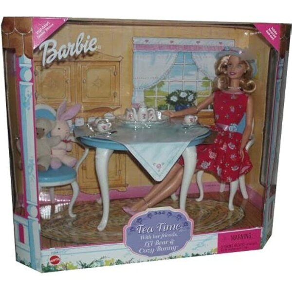 Barbie Tea Time 1999 Geschenkset mit Puppe, Plüschfreunden und Teezubehör