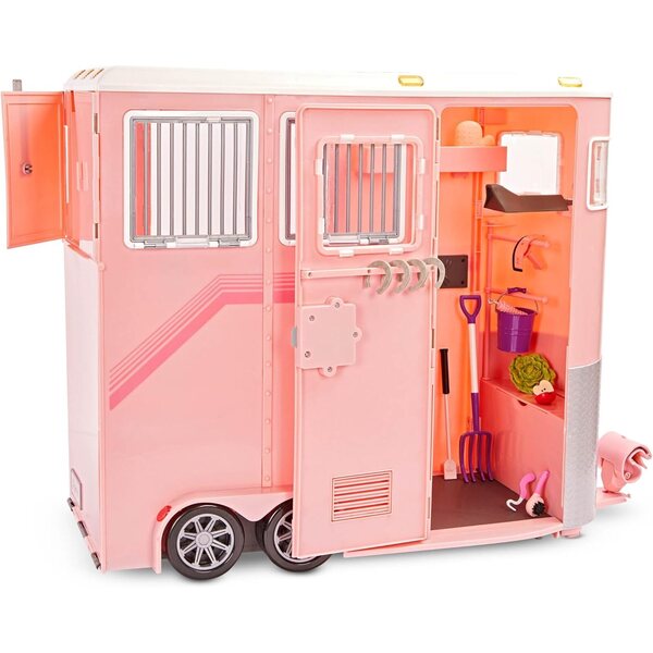 Our Generation Set Rimorchio per Cavalli Rosa 'Mane to Travel' - Accessori per Bambole 46 cm