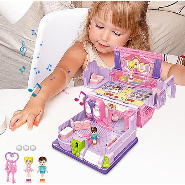 Prinzessinnen-Puppenhaus mit Schloss und Musikspielzeug, Kinderspielset