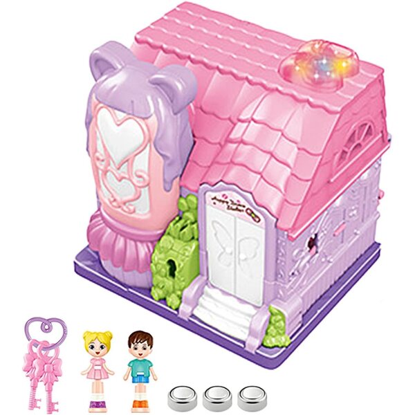 Prinzessinnen-Puppenhaus mit Schloss und Musikspielzeug, Kinderspielset