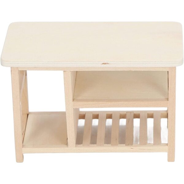 Chrees Tavolo in Legno per Casa delle Bambole Scala 1:12, Non Verniciato, Ecologico