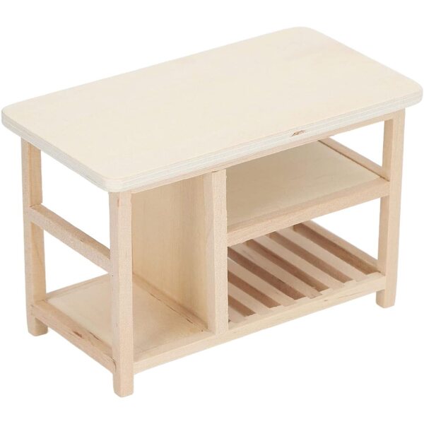 Chrees Tavolo in Legno per Casa delle Bambole Scala 1:12, Non Verniciato, Ecologico