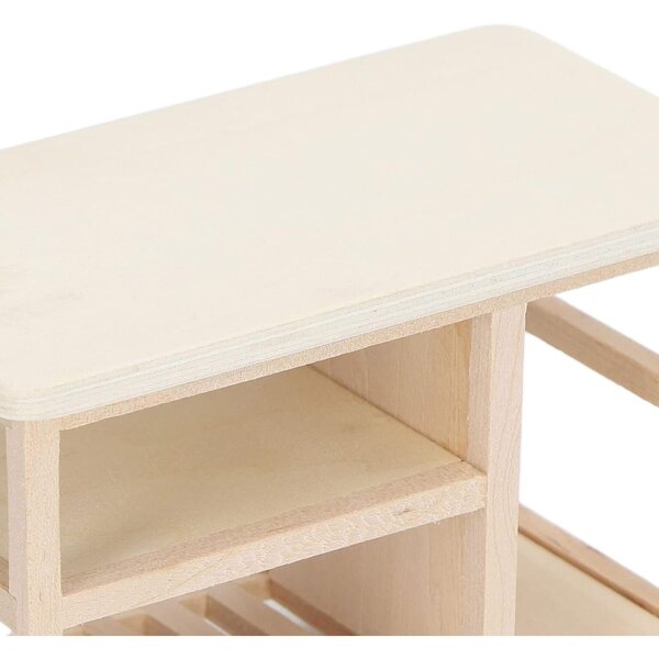 Chrees Tavolo in Legno per Casa delle Bambole Scala 1:12, Non Verniciato, Ecologico