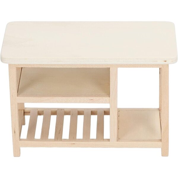 Chrees Tavolo in Legno per Casa delle Bambole Scala 1:12, Non Verniciato, Ecologico