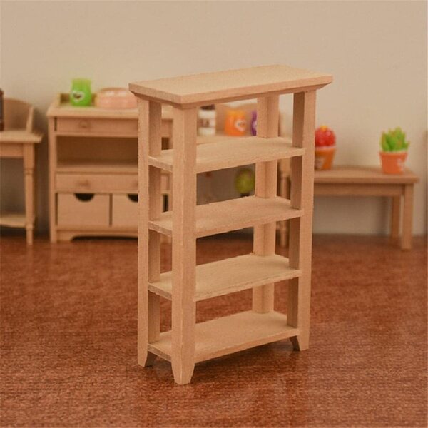 Casa delle bambole in legno 1:12 Libreria miniatura accessori sicuri Uterui
