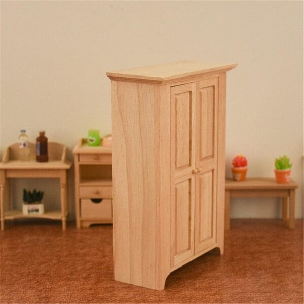 Casa delle bambole in miniatura con armadio 1:12 - mobili in legno sicuri e atossici