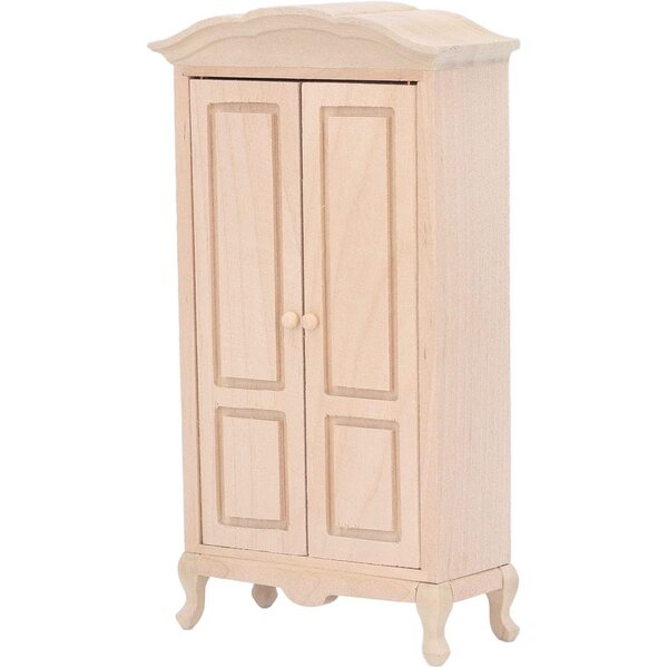 Chrees Armadio in Miniatura in Legno per Casa delle Bambole Scala 1/12, Doppia Porta