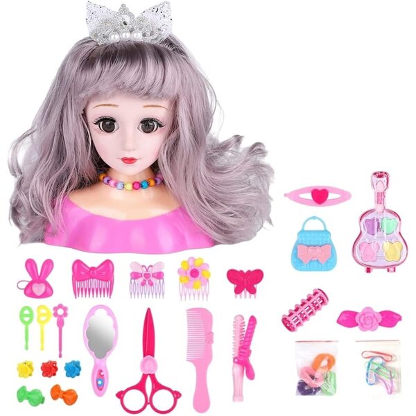 Cocoarm Make-up- und Friseurpuppen-Set, 25-teilig, mit Zubehör für Mädchen