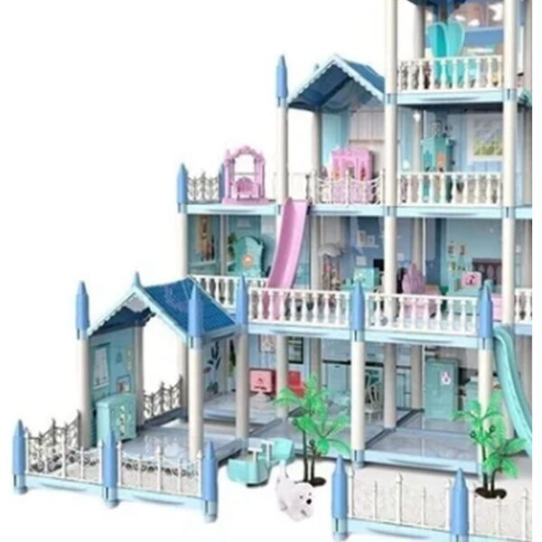 Sonew Casa delle Bambole Luminosa Fai-da-te con 14 Stanze e Accessori per Ragazze