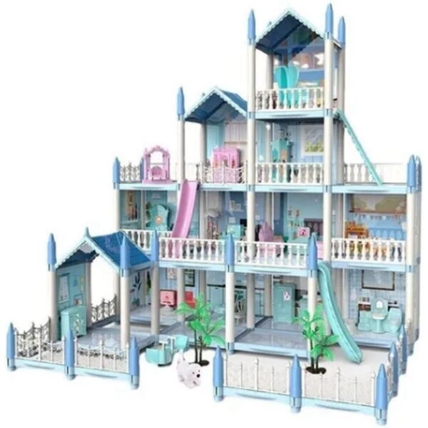 Sonew Casa delle Bambole Luminosa Fai-da-te con 14 Stanze e Accessori per Ragazze