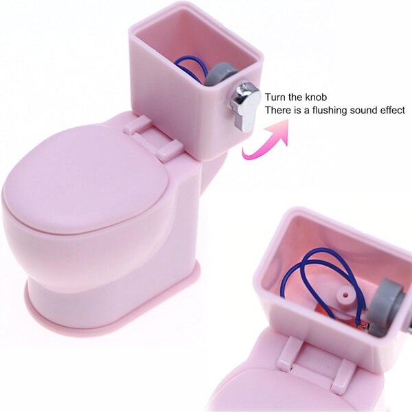 Miniatur-Puppenbadezimmer mit Geräuschen und realistischem Design 3x5,5x6 cm