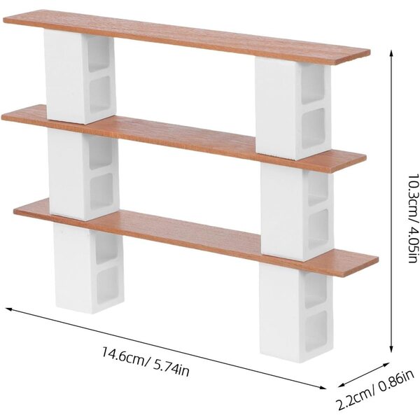 Mini libreria in legno per casa delle bambole ERINGOGO, 14,6x10,3x2,2 cm