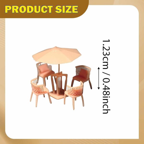 Set Miniature Tavolo e Sedia in Resina 1:64 per Collezionisti e Decorazioni Casa