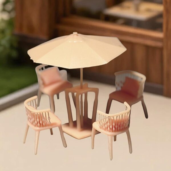 Set Miniature Tavolo e Sedia in Resina 1:64 per Collezionisti e Decorazioni Casa