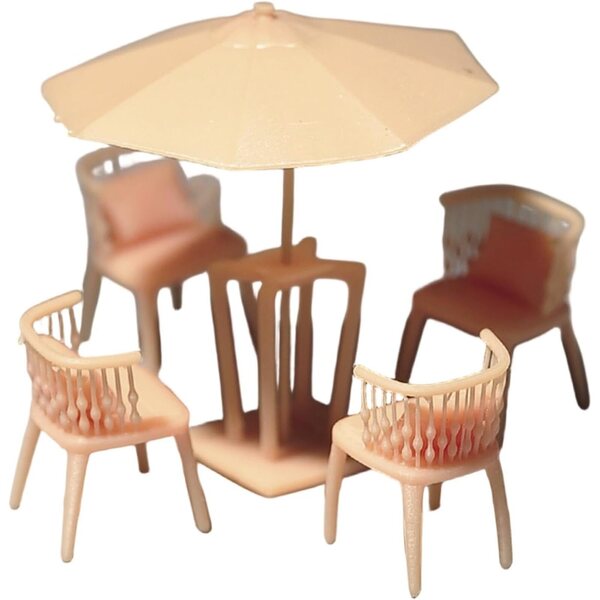 Set Miniature Tavolo e Sedia in Resina 1:64 per Collezionisti e Decorazioni Casa