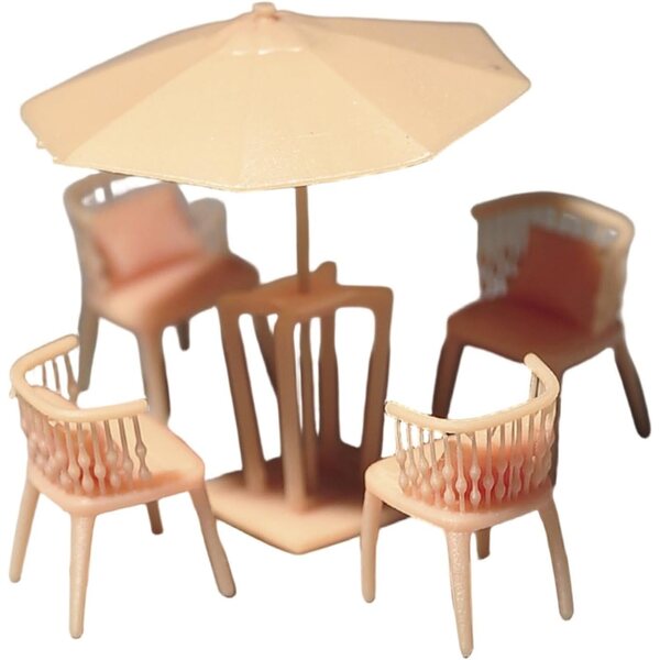 Set Miniature Tavolo e Sedia in Resina 1:64 per Collezionisti e Decorazioni Casa