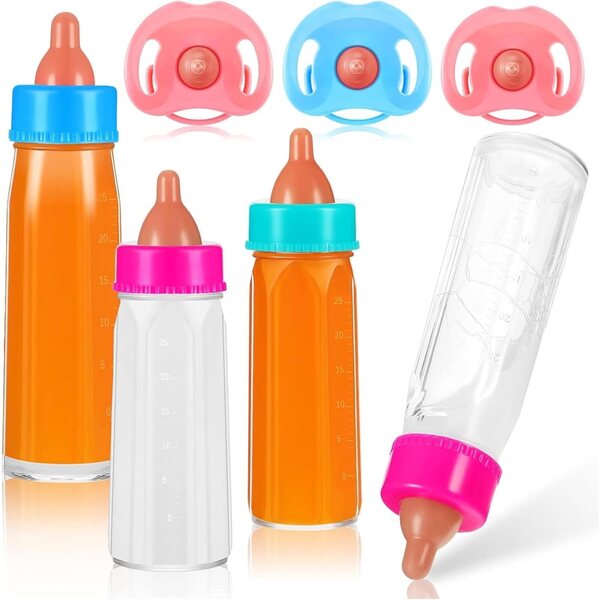 7-teiliges Babyflaschen- und Schnullerset für Puppen mit verschwindendem Milcheffekt, Kinderspiel