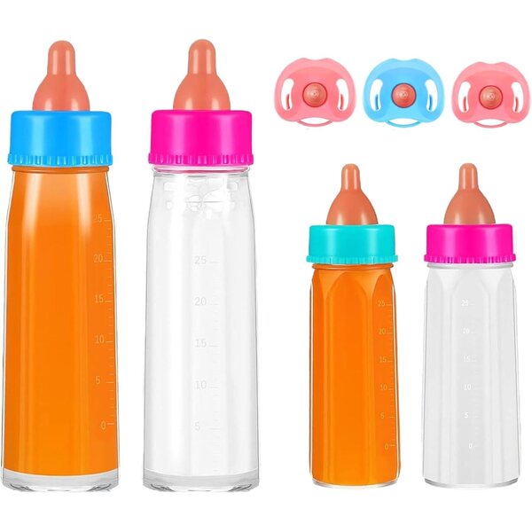 7-teiliges Babyflaschen- und Schnullerset für Puppen mit verschwindendem Milcheffekt, Kinderspiel