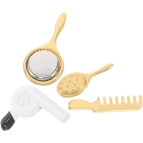 ERINGOGO Set 4 Strumenti in Lega Miniatura per Casa delle Bambole, Accessori Parrucchiere Realistici