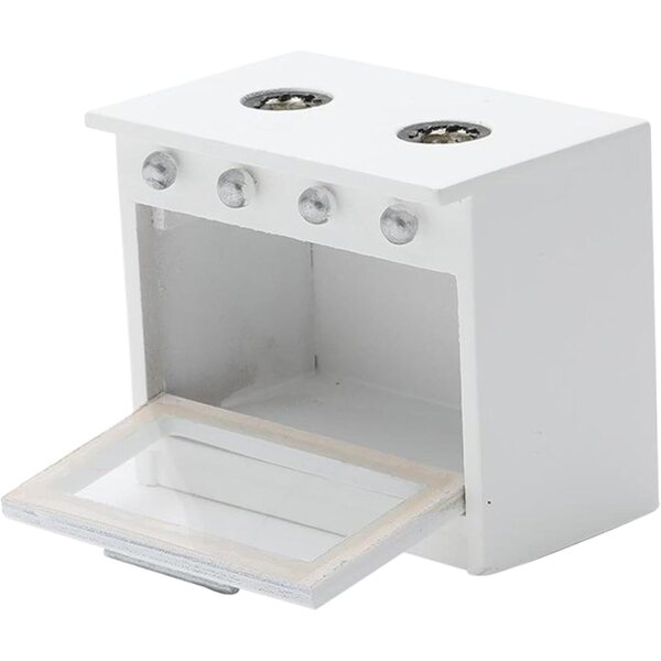 Stufa in legno bianca in scala 1:12 per casa delle bambole - accessorio cucina miniatura