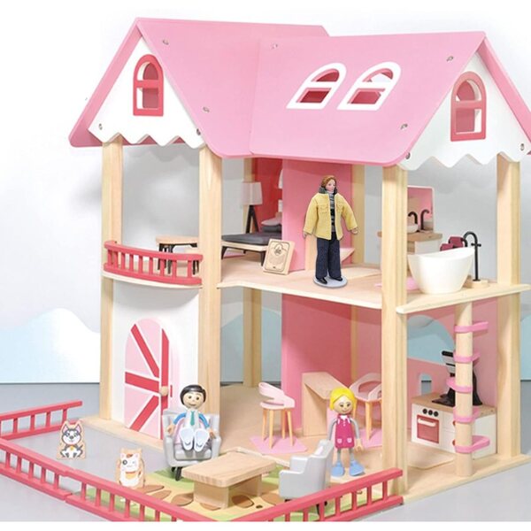 Bambola realistica in porcellana Yellow Coat 15,5 cm con articolazioni mobili e supporto 1:12
