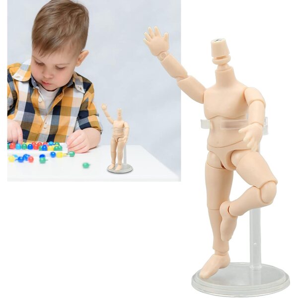Corpo Bambola Articolato 1/12 in Cemento Plastico 10,5 cm - Gioco Creativo Fai da Te
