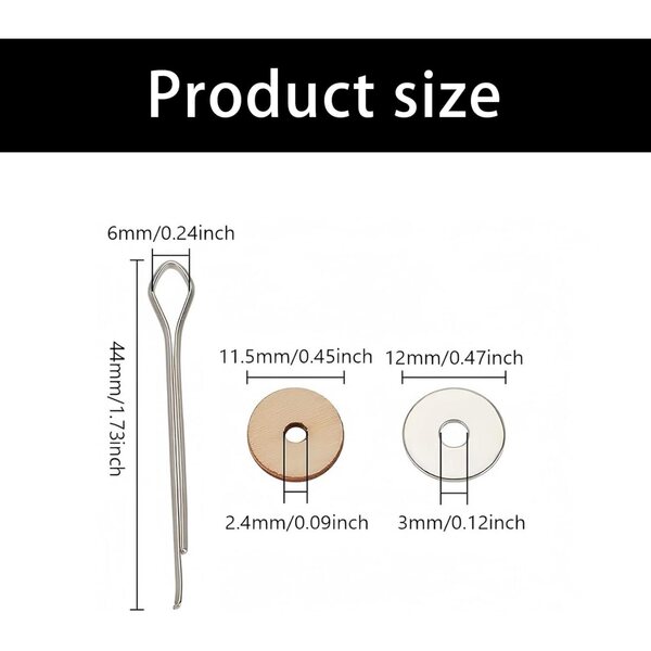 Set 15 pezzi giunti bambole 11,5 mm per movimenti realistici in legno e acciaio inox