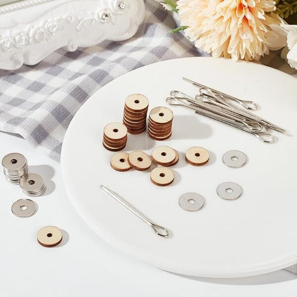 Set 15 pezzi giunti bambole 11,5 mm per movimenti realistici in legno e acciaio inox