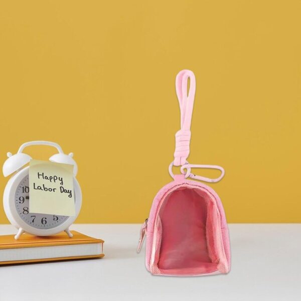 Borsa Trasparente Porta Figure con Portachiavi e Cordino - Custodia Protettiva 9x7,5x5 cm