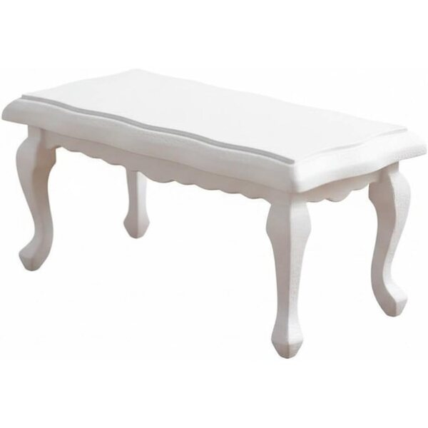 Tavolino in legno 1:12 per casa delle bambole bianco, design realistico ed elegante