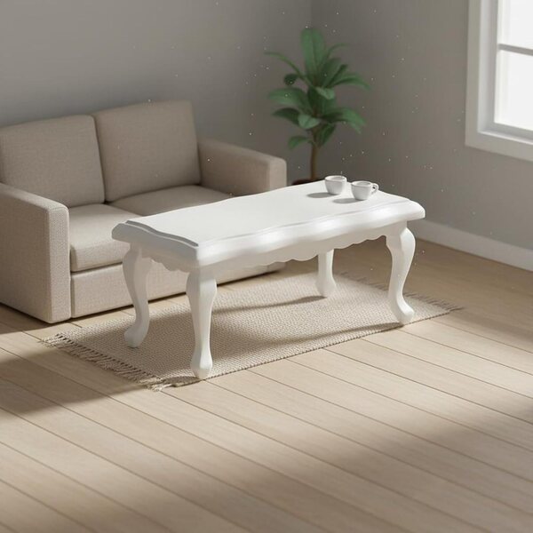 Tavolino in Miniatura 1:12 in Legno di Betulla per Casa delle Bambole, Design Elegante