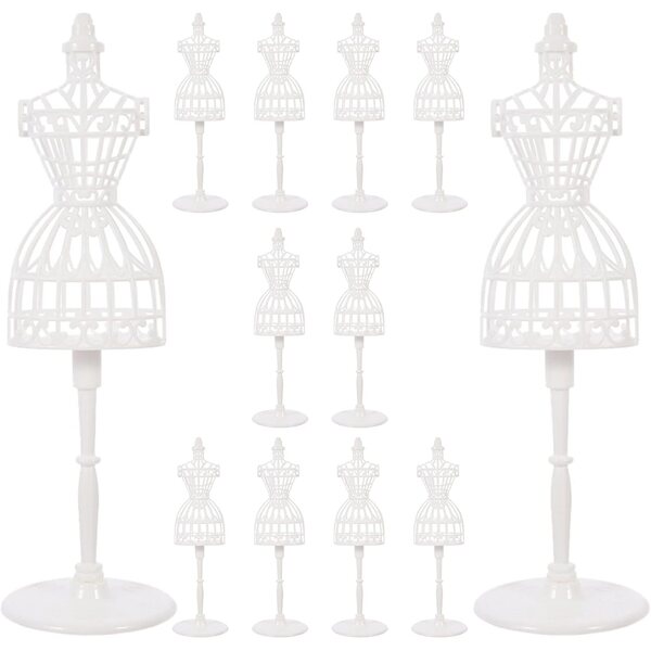 Set 12 Mini Manichini Femminili Bianchi per Esposizione Abiti da Bambola Resistenti