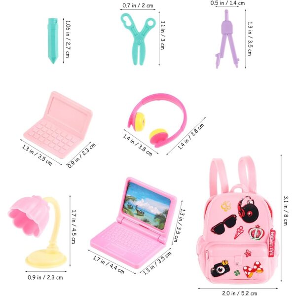 Operitacx set 18 mini accessori scuola per casa delle bambole, dettagli realistici