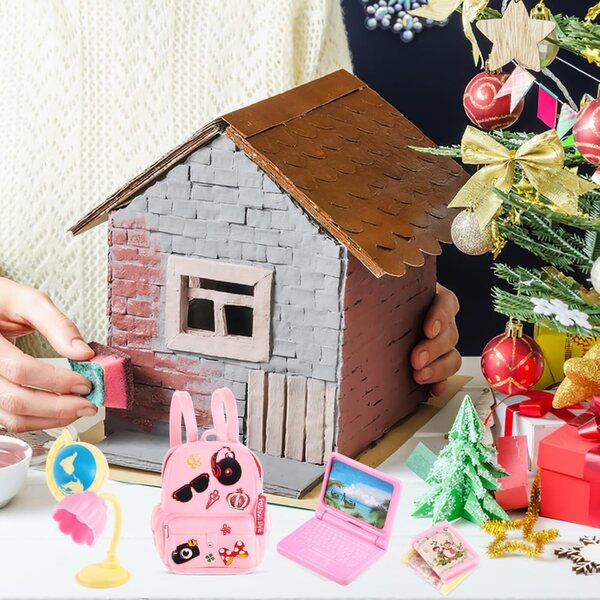 Operitacx set 18 mini accessori scuola per casa delle bambole, dettagli realistici