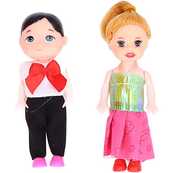 Set aus EMUKOEP-Familienpuppen mit schwangerer Mutter und Zubehör für Kinderrollenspiele