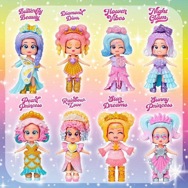 KOOKYLOOS Glitter Unicorns - Bambole con abiti glitterati e unicorni magici